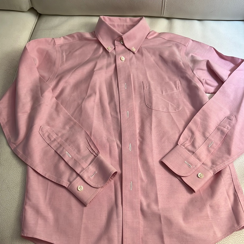 Boys Non-Iron Brooks Brother Cotton Dress Shirt pink